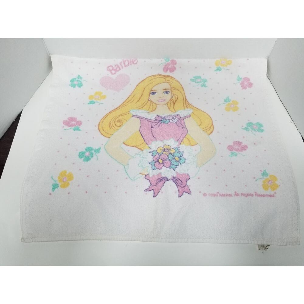Vintage Franco 100% Cotton Barbie Towel Flower Bouquet Floral